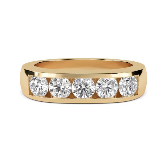DHHET106 5 Stone Round Diamond Half Eternity Ring