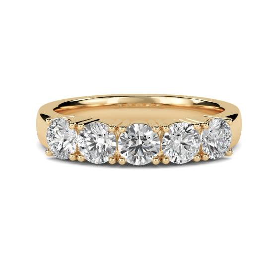 1.21ct SI/F-G 5 Stone Natural Diamond Ring