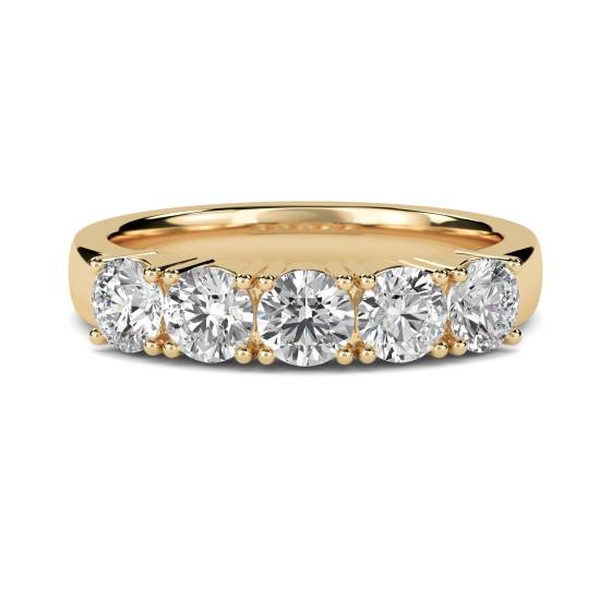 1.21ct SI/F-G 5 Stone Natural Diamond Ring