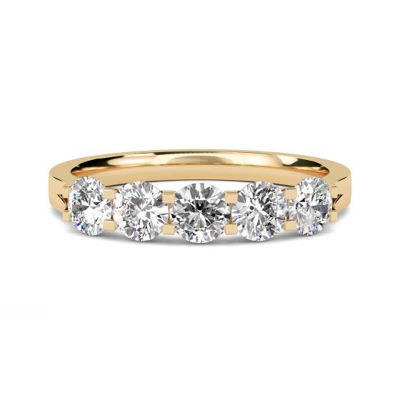 DHHET213 5 Stone Round Diamond Half Eternity Ring