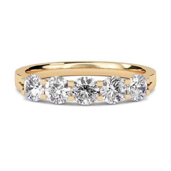 DHHET213 5 Stone Round Diamond Half Eternity Ring
