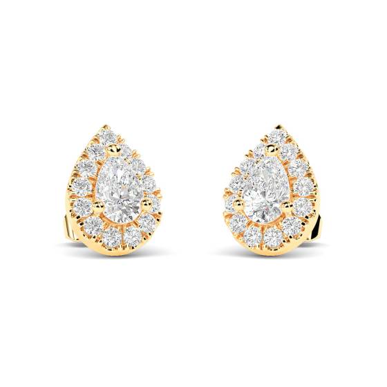 Round Diamond Cluster Earrings