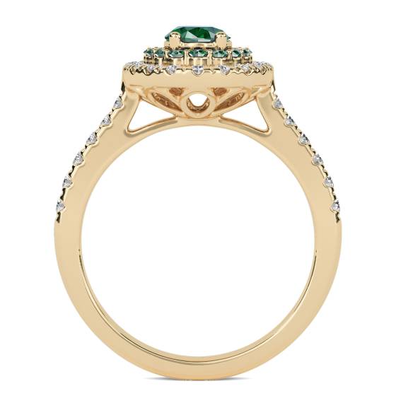 1.50ct Emerald Double Halo Oval Ring