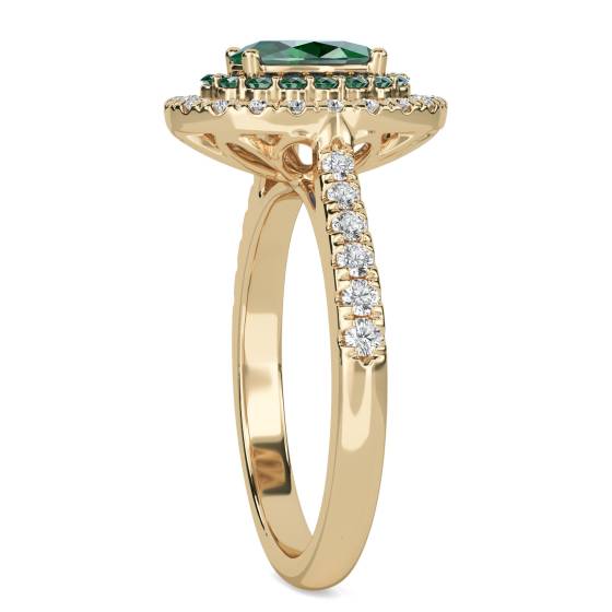 1.50ct Emerald Double Halo Oval Ring
