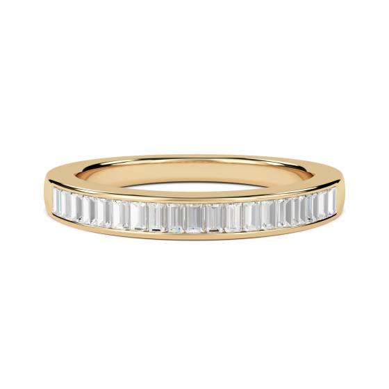 0.50ct VS/E-F Natural Baguette Diamond Eternity Ring in 18k Yellow Gold