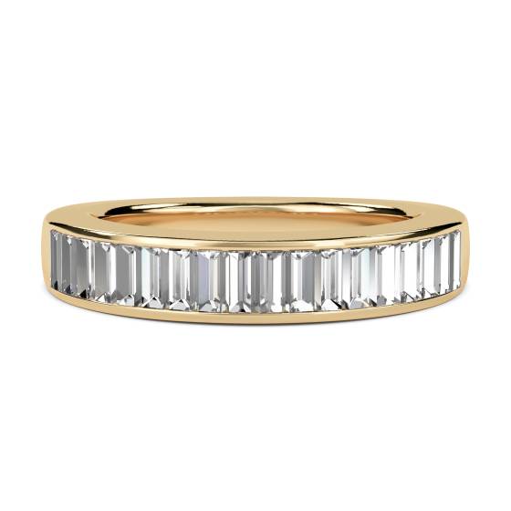 1.00ct VS/E-F Elegant Natural Baguette Diamond Eternity Ring in 18k Yellow Gold