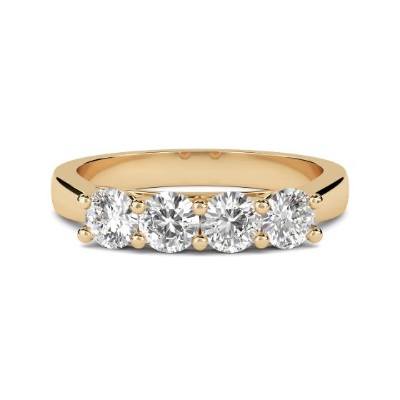 DHMT04007 Four Stone Round Diamond Half Eternity Ring