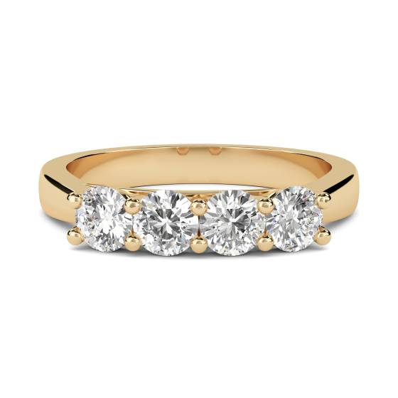 DHMT04007 Four Stone Round Diamond Half Eternity Ring