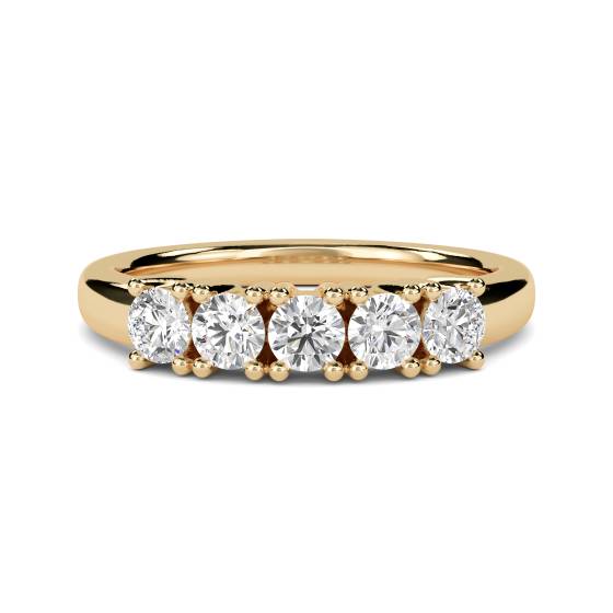 DHMT05081 5 Stone Round Diamond Half Eternity Ring