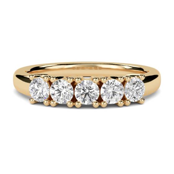 DHMT05081 5 Stone Round Diamond Half Eternity Ring