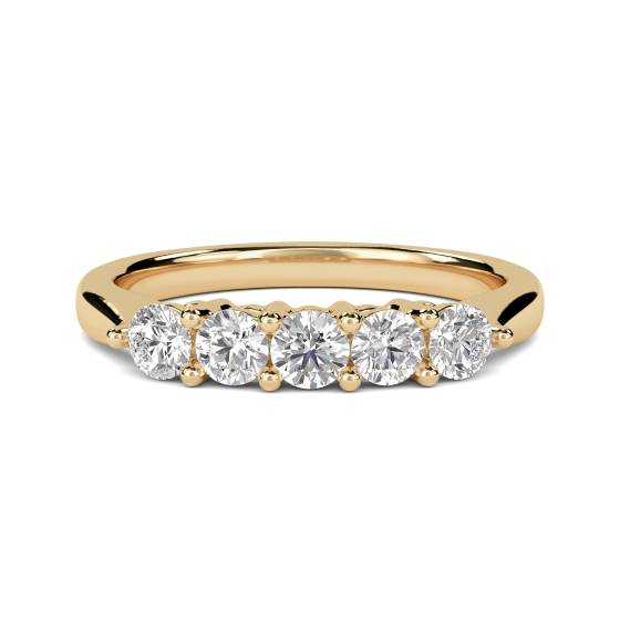 DHMT05112 5 Stone Round Diamond Half Eternity Ring