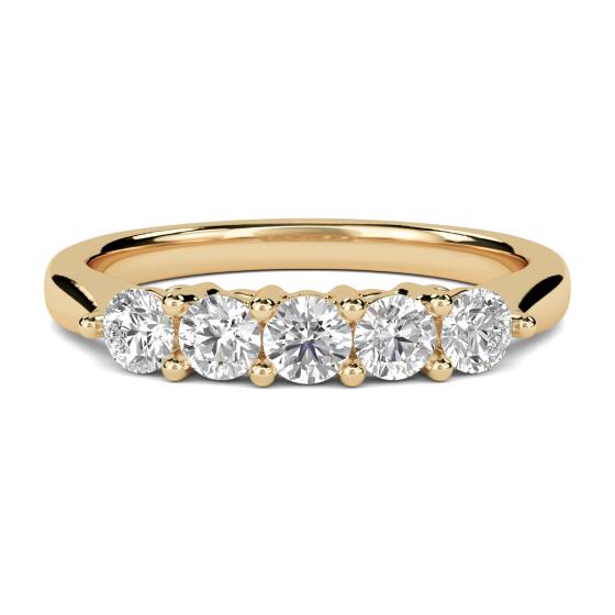 DHMT05112 5 Stone Round Diamond Half Eternity Ring