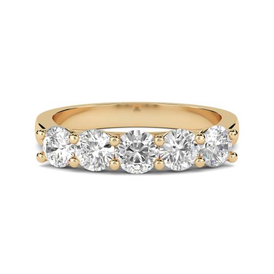 DHMT05126 5 Stone Round Diamond Half Eternity Ring