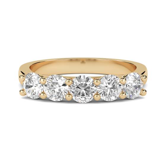 DHMT05126 5 Stone Round Diamond Half Eternity Ring