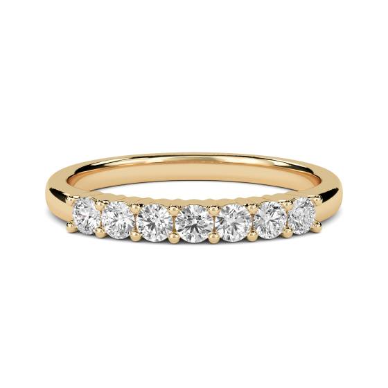 DHMT07053 7 Stone Round Diamond Half Eternity Ring