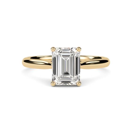 Heart Cross Over Emerald Diamond Engagement Ring