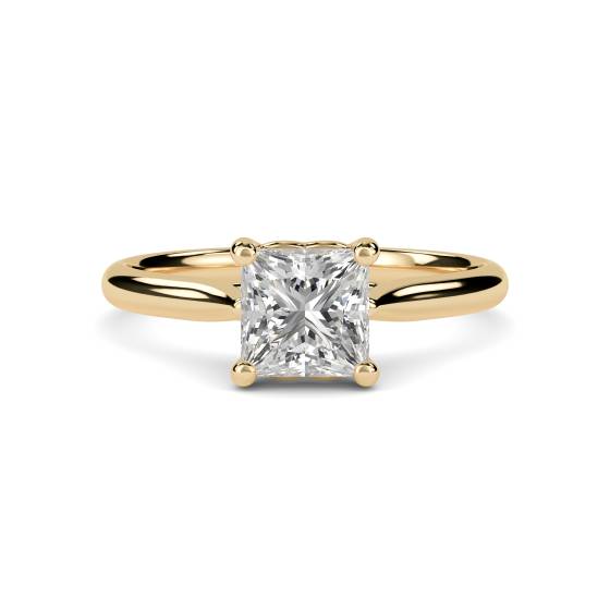 Heart Crossover Princess Diamond Engagement Ring