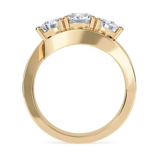 Modern Round Diamond Trilogy Ring