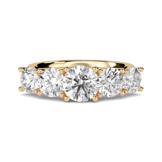5 Stone Round Diamond Half Eternity Ring