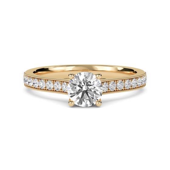 Round Diamond Shoulder Set Ring