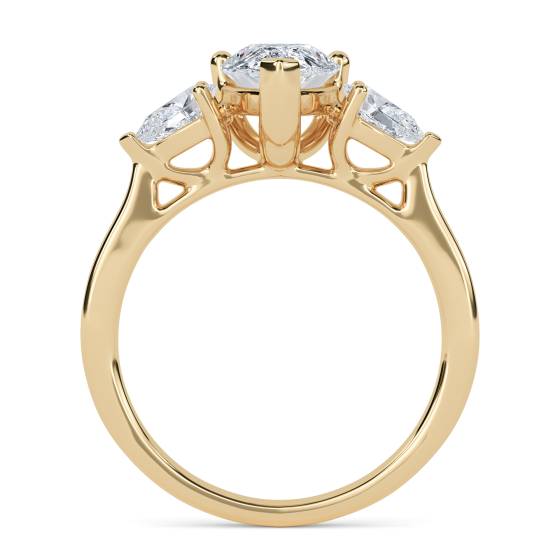 Elegant Pear Diamond Trilogy Ring