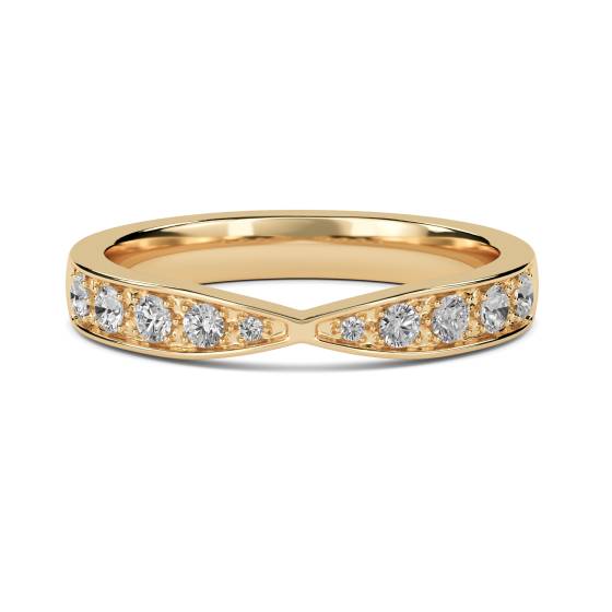 3.5mm Round Diamond Shaped Wedding Ring