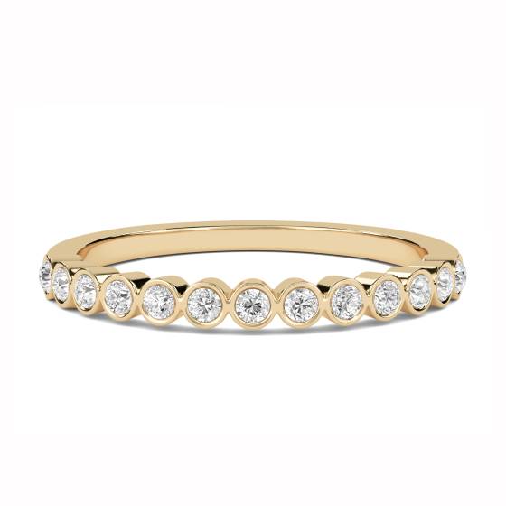 2.5mm Round Diamond Bezel Set Decorative Wedding Band