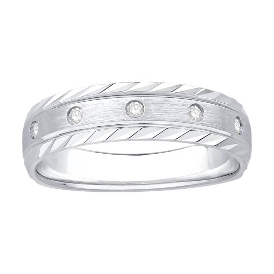 Mens Diamond Set Wedding Band