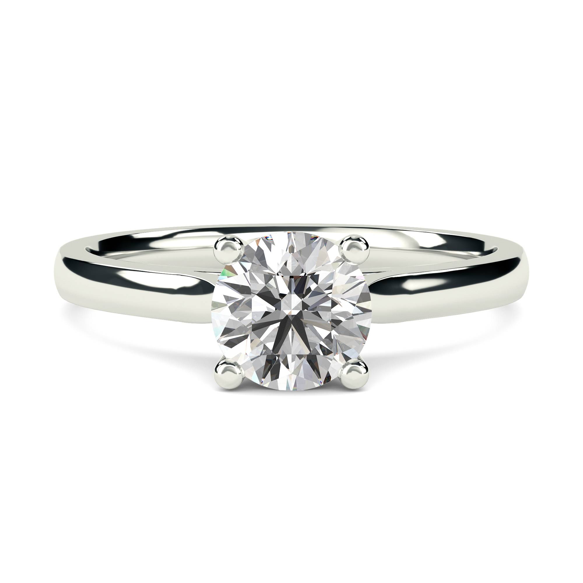 1.00ct SI2/F Traditional Round Natural Diamond Solitaire Ring