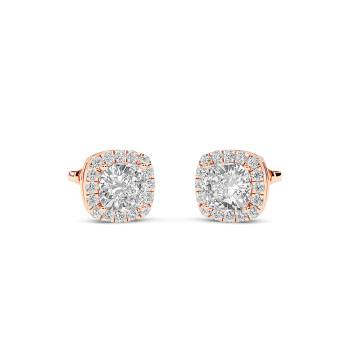 Cushion Diamond Halo Stud Earrings10K Solid Gold | Cushion cut diamond  earrings, Halo earrings studs, Diamond solitaire earrings