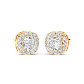 Buy 2 Carats 7 Mm Canary Yellow Cushion Cut Halo Earrings in 925 Sterling  Silver With Man Made Yellow Diamond, Yellow Wedding Bridesmaids Gift Online  in India - Etsy