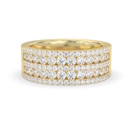 1.10ct Elegant Round Diamond Multi Row Dress Ring