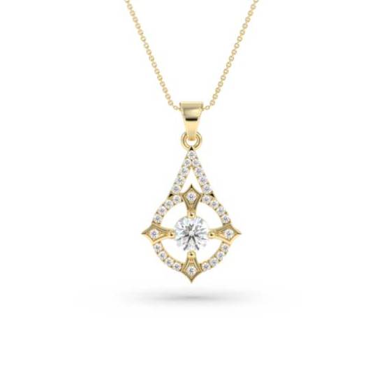 Stylish Round Diamond Designer Pendant