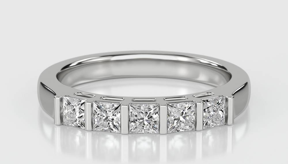 Half prong diamond eternity ring